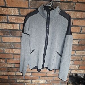 Champion gray and black zip down sweater